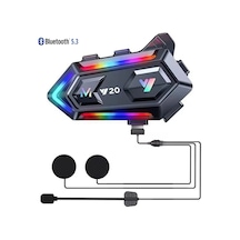 Gp Katjmer Y20 Bluetooth 5.3 Rgb Işıklı Ipx6 Motosiklet Kask Kulaklığı Intercom