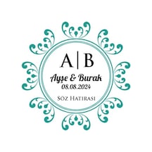 Kenarları Kabartmalı Kare Mühür İnce Çerçeveli Kına Nişan Düğün 3x3 Cm Özel Etiket / 50 Adet Stick Beyaz