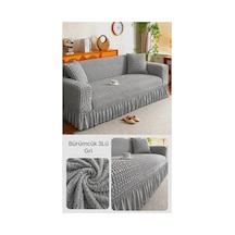 Bürümcük 3 Kişilik Koltuk Örtüsü. Etekli Koltuk Kılıfı. Çekyat Kanepe Örtüsü. 1 Adet Gri - 876024568 Gri