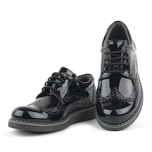 Hidra Siyah Rugan Bağcıklı Klasik Erkek Çocuk Okul Ayakkabı