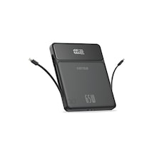 65w Kendinden Kablolu Turbo Hızlı Şarj Power Bank Macbook & Notebook Şarj Eder 65 Watt 20,000 Mah