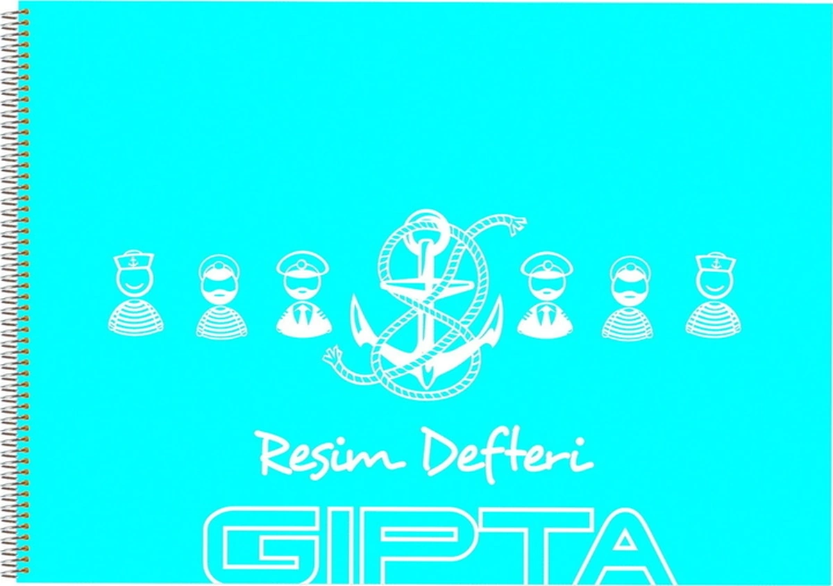 Spiralli Resim Defteri 35x50 40 Yaprak Plastik Kapak Açık Mavi