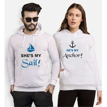 Tshirthane My Sail My Anchor Sevgili Kombinleri Kapüşonlu Kombin