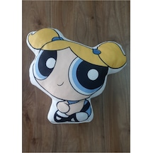 Power Puff Girls Bubbles Desenli Şekilli Tasarım Chibi Karakter Yastık Çok Renklı