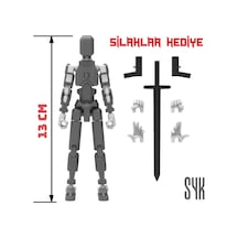 Robot 13 Dummy Koyu Gri Beyaz Tüm Eklemleri Hareketli Aksiyon Figürü Oyuncak