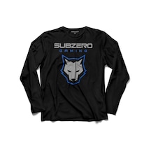 Mortal Kombat Sub Zero Game Wolf Logo Uzun Kollu Tişört (512929306)