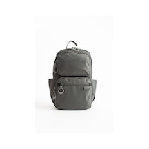 Sanmorris Unisex Suya Dayanıklı Paraşüt Kumaş 5 Bölmeli Laptop Bölmeli Seyahat Ve Okul Çantası Sı-6032 Koyu Gri