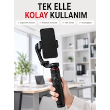 Profesyonel Aı Gimbal Selfie Stick Yüz Takipli Telefon Sabitleyici Bluetooth Kumandalı Katlanabilir Tripod Diğer