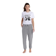 Uyguntarz Unisex Youth Baskılı Eşofman Takımı Beyaz