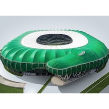 Bursaspor Timsah Arena Stadyum Maketi - 8 Cm Mini Figür - Özel Tasarım Taraftar Hediyesi 0