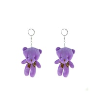 Pelüş Ayıcık Anahtarlık İkili Set Mor 12 Cm
