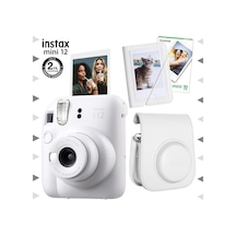 Fujifilm Instax Mini 12 Fotoğraf Makinesi + 10'lu Film Mini Albüm + Deri Kılıf Seti Beyaz