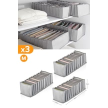 Serstil 3 Adet - 11 Gözlü Gri Benekli Çekmece İçi Düzenleyici Organizer Medium Diğer