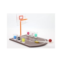 3 Adet Shot Bardak Oyunu Basket Tasarımlı Eğlence Oyunu, Masa/parti Kullanımı, Shot Glass Game, 24 X 24 Cm Safir