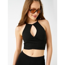 Koton Büstiyer Halter Yaka Pencere Detaylı Siyah 2sal30283ık Siyah