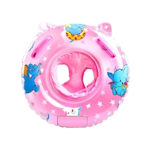 0-3 Yaş 50 Cm Pembe Oturaklı Bebek Şişme Deniz Simidi, Çocuk Deniz Can Simidi, Bebek Yüzme Koltuğu Pembe