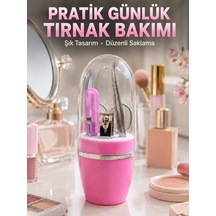 Hubrendy Tekno Taşınabilir Manikür Seti Pembe Tırnak Bakım Ve Kişisel Bakım Kiti