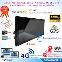 Uzaktan İzlemeli 10.36 İnç Dokunmatik 4 Kanal 4g Gps Bsd Kör Nokta Uyarı Sistemli Monitör