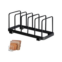 Fastbuy Dolap Bulaşık Rafı, 5 Bölmeli Paslanmaz Çelik Standı, Tabak Tutucu Siyah