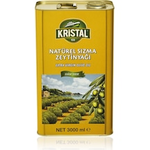 Kristal Natürel Sızma Zeytinyağı Yumuşak Doğal Lezzet 3 Litre Teneke