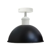 Riolight Vintage,rustik,retro Siyah Başlık 1xe27 Duylu Tekli Metal Plofonyer Avize Çap:23cm Rio Light Diğer