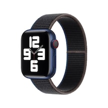 Apple Watch İle Uyumlu 42mm 44mm Hasır Dokuma Spor Loop Kordon, Charcoal