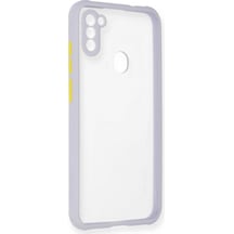 Samsung Galaxy Uyumlu A11 - Kılıf Miami Şeffaf Silikon - Lila