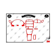 Hyundai Accent 1994-2000 Torpido Konsol Trim Göğüs Maun Kaplama Set 8 Parça Kırmızı
