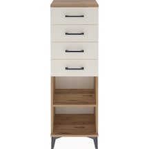 Arges Dolap Tek Raflı 4 Çekmeceli 44x30x134 Çam-aytaşı Atlas Çam