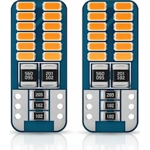T10 Park Ampulü, Turuncu, 24 Led, Ultra Parlak, Amerikan Park Görünümü, Arıza Lambası Yakmaz, 2 Adet