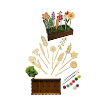 Ahşap Boyama Seti, Çiçek Desenleri, 18-20 Cm, 10 Parça 10'lu Standlı