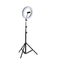 Selfie Led Işık 10inç Youtube,makyaj,kuaför 26cm-2m Stand Açık Gri