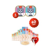 Krema Kedi Ödül Maması 60 Adet 14gr 2 Adet Kedi Yaş Mama 40gr Hediyeli