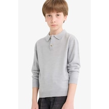 Defacto Erkek Çocuk Okul Polo Yaka Kazak F3739a825augr210 Gri