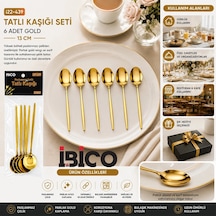 60 Parça Gold Tatlı Kaşık Seti 13cm - 1 Paket İçinde 6 Adet Vardır - 10 Paket Gönderilir Bx40 Renkli
