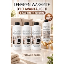 Lenaren Washrite Halı Ve Koltuk Yıkama Makinesi Şampuanı 500 Ml X3 Avantaj Paketi - Roborite Hediyeli 3'lü Set