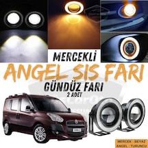 Fiat Doblo D3 2010-2015 Uyumlu Üniversal Mercekli Angel Sis Farı Metal Su Geçirmez 76 Mm Tur Halkalı Gündüz Farı Sis Farı 57692532