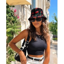 şapkadan Şapkadan Çok Hafif Bucket Şapka-haki 2 Siyah - Kırmızı