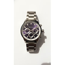 Ferrucci Erkek Kol Saati Gümüş Renk, Mor Kadran - Fc03632m.03, 2 Yıl Garantili Gümüş