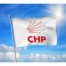 Beyaz Cumhuriyat Halk Partisi Chp Bayrağı Premium Raşel Kumaş 100x150 Cm Diğer