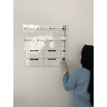 2023 Yıllık ve Haftalık Planlayıcı Takvim Yazı Tahtası Akıllı Kağıt Tahta 100 x 56 CM + Kalem Model 3