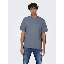 Onsfred Lıfe Rlx Ss Tee Noos Erkek Mavi T-shirt - 22022532 Mavi