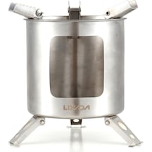 Paslanmaz Çelik Odun Sobası Katlanır Piknik Kamp Sobası Y29523 Gümüş Gümüş