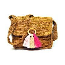 Handmade Rafya İp Tasarım Çanta Kahverengi