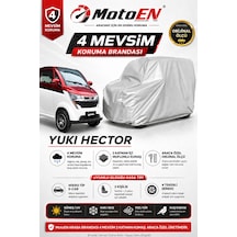 Yuki Hector 3 Kişilik Elektrikli Micro Araba Brandası Gri Oto Branda Su Geçirmez Dört Mevsim Uv İki Katmanlı Dış Ortam Örtü
