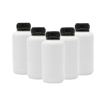 Borox Plastik Yuvarlak Siyah Kilit Kapaklı Numune Şişe 5 x 250 ML
