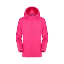 Sıcak Pembe Erkek Kadın Günlük Ceketler Rüzgar Geçirmez Ultra Hafif Yağmur Geçirmez Rüzgarlık Üst Pembe