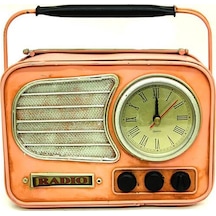 Dekoratif Metal Radyo Saat Masa Saati Vintage Ev Ofis Hediyelik Çok Renkli