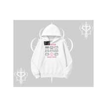 Tarzsokak My Mood Right Now Yazılı Sevimli Kedi Kapşonlu Sweatshirt Beyaz