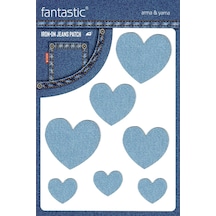 Ütü Ile Yapışan Kot Arma Patch Kot Yaması, Denim, Jeans Onarım & Dekoratif Amaçlı Kalp Buz Buz Mavi